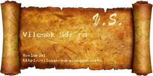 Vilcsek Sára névjegykártya